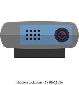 Computer web camera with speaker for live video conference and business communication vector isolated on white background