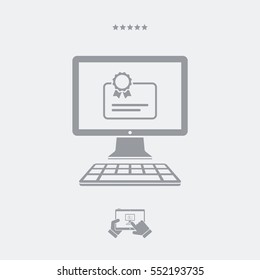 Computer web certificate - Vector flat icon
