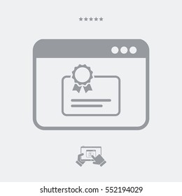 Computer web certificate - Vector flat icon