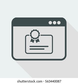 Computer web certificate - Vector flat icon