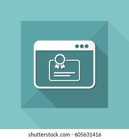 Computer web certificate - Vector flat icon