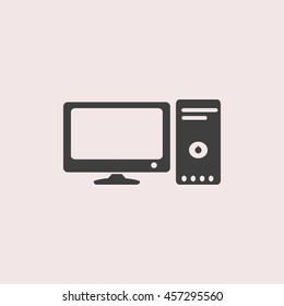 Computer  web icon. Isolated illustration