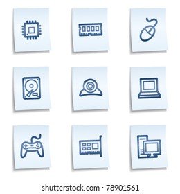 Computer web icons, blue notes