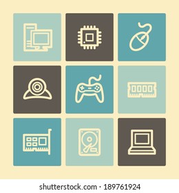 Computer web icons, buttons set