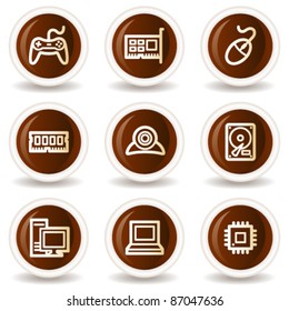 Iconos web de equipos, botones de chocolate