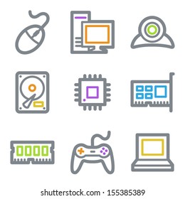 Computer web icons, color line contour series