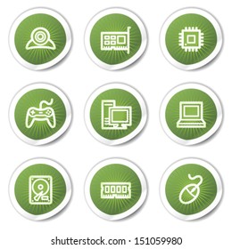 Computer web icons, green  stickers
