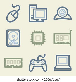 Computer web icons, money color set