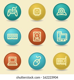 Computer web icons, retro buttons