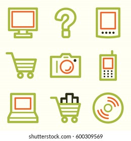Computer web icons set. Electronics and computers mobile symbols.