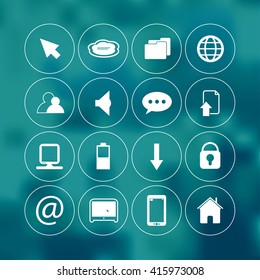 Computer and web icons set vector illustration.