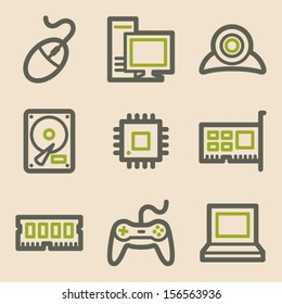 Computer web icons, vintage series