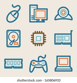 Computer web icons, vintage series
