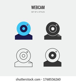 computer webcam vector icon video conference and social media icon