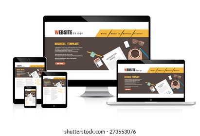 computer website design concept development devices vector