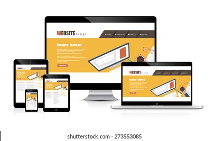 computer website design concept development devices vector