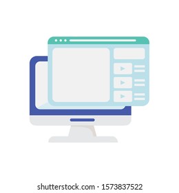 computer website education distance learning online vector illustration