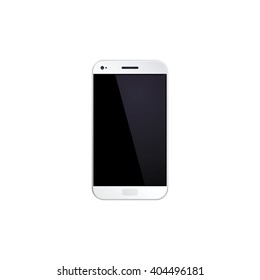Computer : white hand phone front view. EPS 10