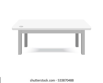 Computer White Table Isolated On Background