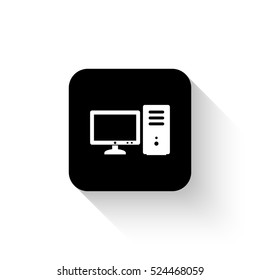 Computer White Vector Icon Shadow Stock Vector (Royalty Free) 524468059 ...