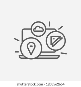 Computer widget icon line symbol. Isolated vector illustration of  icon sign concept for your web site mobile app logo UI design.