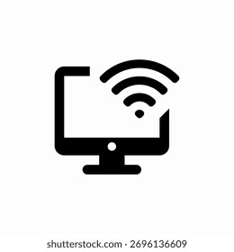 vetor de sinal de ícone de conexão wifi do computador