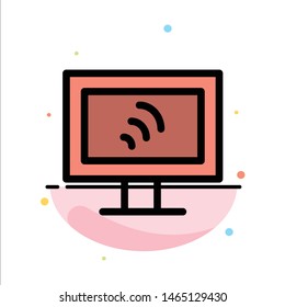 Computer, Wifi, Service Abstract Flat Color Icon Template. Vector Icon Template background