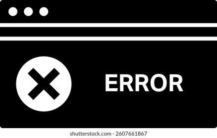 Computer Window with Error Icon