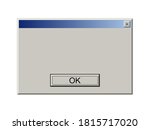 Computer window with error message. PC interface with problem, vintage web browser alert, software system bug. Program failure.
