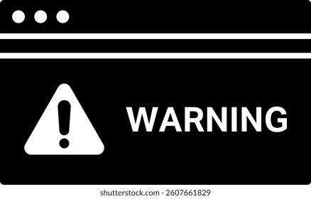 Computer Window with Warning Icon
