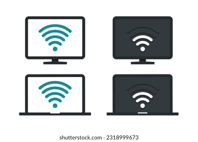 Computer wireless icon. Illustration vector