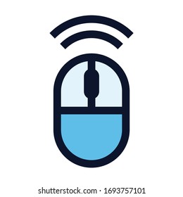 Computer Wireless Mouse. Simple Vector Color Icon.