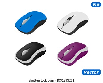 A computer wireless mouse in a vector on a white background.A mouse for a computer in a vector.