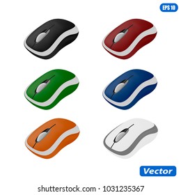 A computer wireless mouse in a vector on a white background.A mouse for a computer in a vector.
