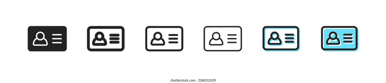 Computer work set icon. Worker, office, Website, resume, biography, About himself, support service, headphones. Hotline concept. Six vector line icon in different styles