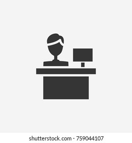 Computer worker icon illustration isolated vector sign symbol