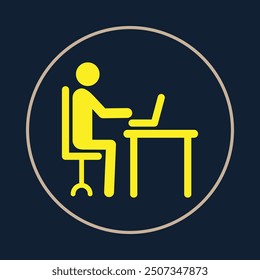 Computer working trendy icon smooth abstract vector illustration colorful artwork beautiful design.eps