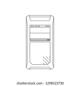 
Computer Workstation PC Tower - Line Icon