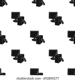 Computer worm icon in black style isolated on white background. Hackers and hacking symbol stock vector illustration.