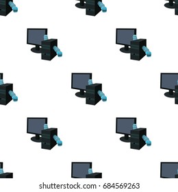Computer worm icon in cartoon style isolated on white background. Hackers and hacking symbol stock vector illustration.