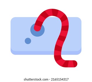 Computer Worm Icon. Vector Illustration