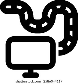 Computer Worm, Software Worm Outline Icon