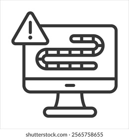 Computer Worms Icon Vector Illustration Outline Style