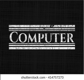 Computer written on a blackboard
