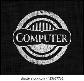 Computer written on a blackboard