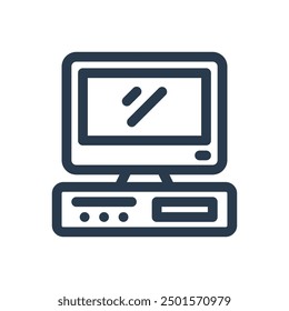 Computer Y2K Vector Icon Illustration