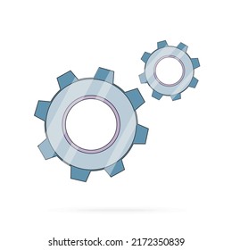 Computer and yellow envelope. New message or email. Computer with mail icon isolated on background. Flat icon with long shadow. Vector stock illustration