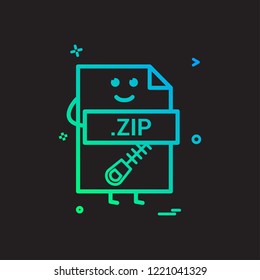 Computer zip file format type icon vector design