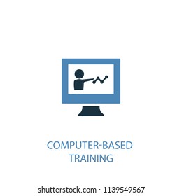 Computer-Based Training concept 2 colored icon. Simple blue element illustration. Computer-Based Training concept symbol design from eLearning set. Can be used for web and mobile UI/UX