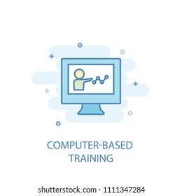 Computer-Based Training concept trendy icon. Simple line, colored illustration. Computer-Based Training concept symbol flat design from eLearning  set. Can be used for UI/UX